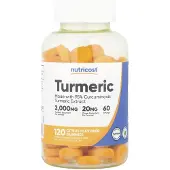 Nutricost - Kurkumakarkit 2000 mg (120 karkkia, sitruuna)