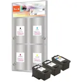 Peach 319173, Musta, Syaani, Magenta, Keltainen, 46 ml, 22 ml, 3 kpl, 1360 sivua, Monipakkaus (PI100-243)