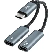 Microconnect Premium USB-C to USB-C PD and USB-C Female Adapter 13cm Black