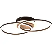 Reality Giro LED kattovalaisin pyöreä 46cm 25W 2700-6000K mattamusta/puu