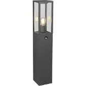 TRIO Lighting GARONNE-pylväsvalaisin, antrasiitti, korkeus 80 cm, metalli IP44 GARONNE, himmennettävä, Musta, Alumiini, Moderni