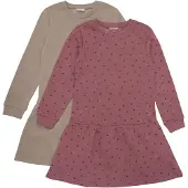 Minymo Sweat Dress Ls (2-Pack) - Pink - 98