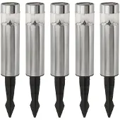 Eglo - Solar Set 5L H200 RS - Stainless Steel - 20 cm Solar Lights with 10 cm Spike