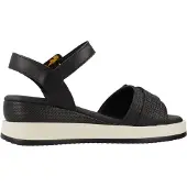 Carmela for woman. 16222701-NEGRO Sandals 162227 black (40), Fabric, 5 to 8 cm, Buckle, Casual