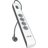 Belkin Surge power strip 525J, 4 Schuko sockets, 2x USB-A, 2m
