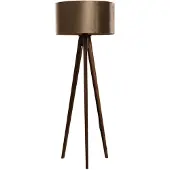 QAZQA Jalallinen lattiavalaisin, pähkinäpuu, pronssi samettivärinen varjostin 50 cm - Tripod Classic