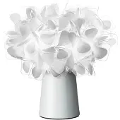Slamp Design-pöytävalaisin Clizia, himmennettävä, Valkoinen/opaali, Olohuone/ruokailutila, Synteettinen materiaali, Design
