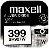 Maxell kelloparisto 399 / SR927W hopeaoksidi (10 kpl)