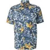 Superdry for man. M4010947A Blue Hawaiian print shirt (L), Casual, Modal, Short sleeve