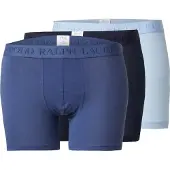 Ralph Lauren Stretch Cotton Boxer Brief 3-Pack - Blue - M