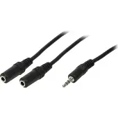 Logilink 1x3.5mm - 2x3.5mm, 0.2m, 3.5mm, Uros, 2 x 3.5mm, Naaras, 0,2 m, Musta (CA1046)