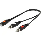 Vivanco Adapter Rca/3.5 Mm Cable 20 Cm Musta