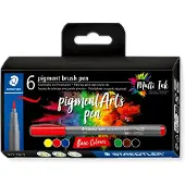 Staedtler - Brush Pen Pigment Basic 6 pcs assorted (371C6-9)
