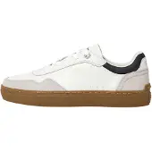 Pepe Jeans for man. PMS00046 Camden Collar leather shoes white (40), Flat, Laces, Casual