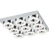 Eglo LED-katto-/seinävalaisin Eglo Fradelo 440x440mm 9-osainen kromi kristalli 95665
