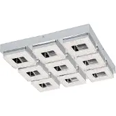 Eglo LED-katto-/seinävalaisin Eglo Fradelo 440x440mm 9-osainen kromi kristalli 95658