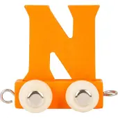 Small Foot - Wooden Letter Train Orange - N - 12 pieces