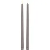 Uyuni Lighting - Taper Candles slim LED Kruunukynttilä 2,3x32 cm 2 kpl Harmaa