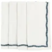 Chamois - White Embroidery Lautasliina 50x50 cm 4 kpl True Navy