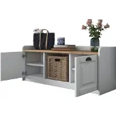 Norda Design Moderni Kenkäkaappi, Valkoinen Ja Pähkinänvärinen, 120 X 45 X 40 Cm | 100 % Melamiinipinnoitettu, Kalvopinnoitetut Mdf-ovet | Tyylikäs Säilytysratkaisu