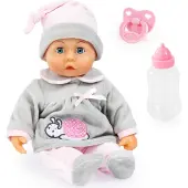 Bayer Nukke First Words Baby 38 cm, Harmaa