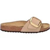 Birkenstock for woman. 1024009 Brown Nubuck Leather Madrid Big Buckle Sandals (Narrow Fit) (41), Flat, None, Casual