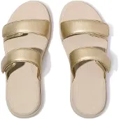 FitFlop F-Mode Go Adjustable Flatform Two-Bar Slides - Gold - 40