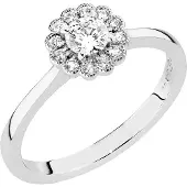 Sandberg Kukkaniitty timanttisormus halo 0.34ct M-882w-185
