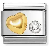 Nomination Classic 630301/02 raised heart white pala
