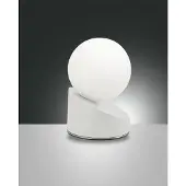 FABAS LUCE Pöytävalaisin Gravity, himmennettävä, Valkoinen/opaali, Makuuhuone, Metalli, Moderni