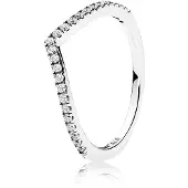 Pandora hopeinen kimaltava chevron sormus 196316CZ-54