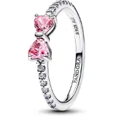 Pandora Bow Sterling Silver Ring With Fancy Pink And Clear Cubic Zirconia - Pink - 50