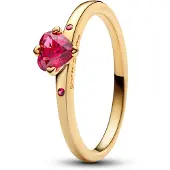 Pandora Heart 14K Gold-Plated Ring With Cherries Jubilee Red Crystal - Gold - 56