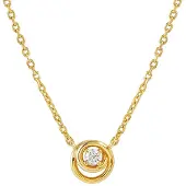 Nomination Cosmic Love hopeakaulakoru zirkonioilla Yellow Gold Circle 241706/054