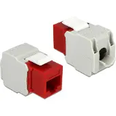 DeLOCK UTP Cat6 Keystone-moduuli, RJ45 na - LSA Cat6, punainen/harmaa