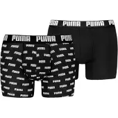 Puma Men Everyday Logo Print Boxers - Black - M