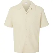 Selected Homme Slhrelaxbane Ss Jersey Shirt - Cream - XL
