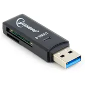Gembird UHB-CR3-01, Muistitikku (MS), MicroSDXC, MiniSDHC, SD, SDHC, SDXC, Musta, USB, 17 mm, 60 mm, 9 mm