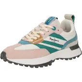Pepe Jeans for woman. PLS60038 Lucky mains multicoloured leather trainers (39), Flat, Suede, Laces, Casual, Multicolor