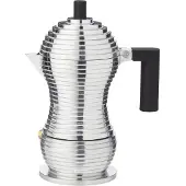 Alessi Pulcina-espressopannu, 7 cl, musta