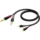 Procab Jack 6.3mm x2 - RCA (Cinch) x2 1.5m cable black (CLA631/1.5)
