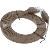 Goobay CAT 6 Flat-patch-kaapeli, U/UTP, tummanruskea
