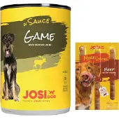 JosiDog 12x415g kastikkeessa riista koiran märkäruoka