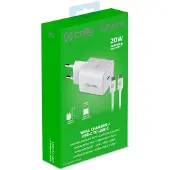Celly USB-laturi USB-C PD 20W + USB-C-kaapeli