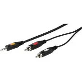 Vivanco 46030 audio cable 1.5 m 2 x RCA 3.5mm Black, Red (46030)