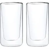 Blomus Nero Lämpöä eristävä latté macchiato -lasi, 2-pack Kirkas