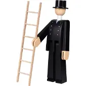 Kay bojesen Puinen hahmo - Nuohooja - 21 cm - Musta - - OneSize - Koristeet