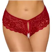 Cottelli - avoimet pitsialushousut - punainen - XL
