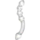 Rimba Xena - kaksinkertainen lasidildo - läpinäkyvä