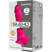 Silexd 7 - imukupeilla varustettu, kiveksellinen dildo - 17,5 cm (pinkki)